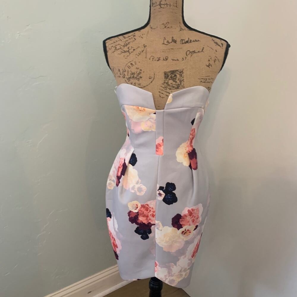 NET Keepsake The Label Watercolor Divide Dress Floral mini strapless dress small